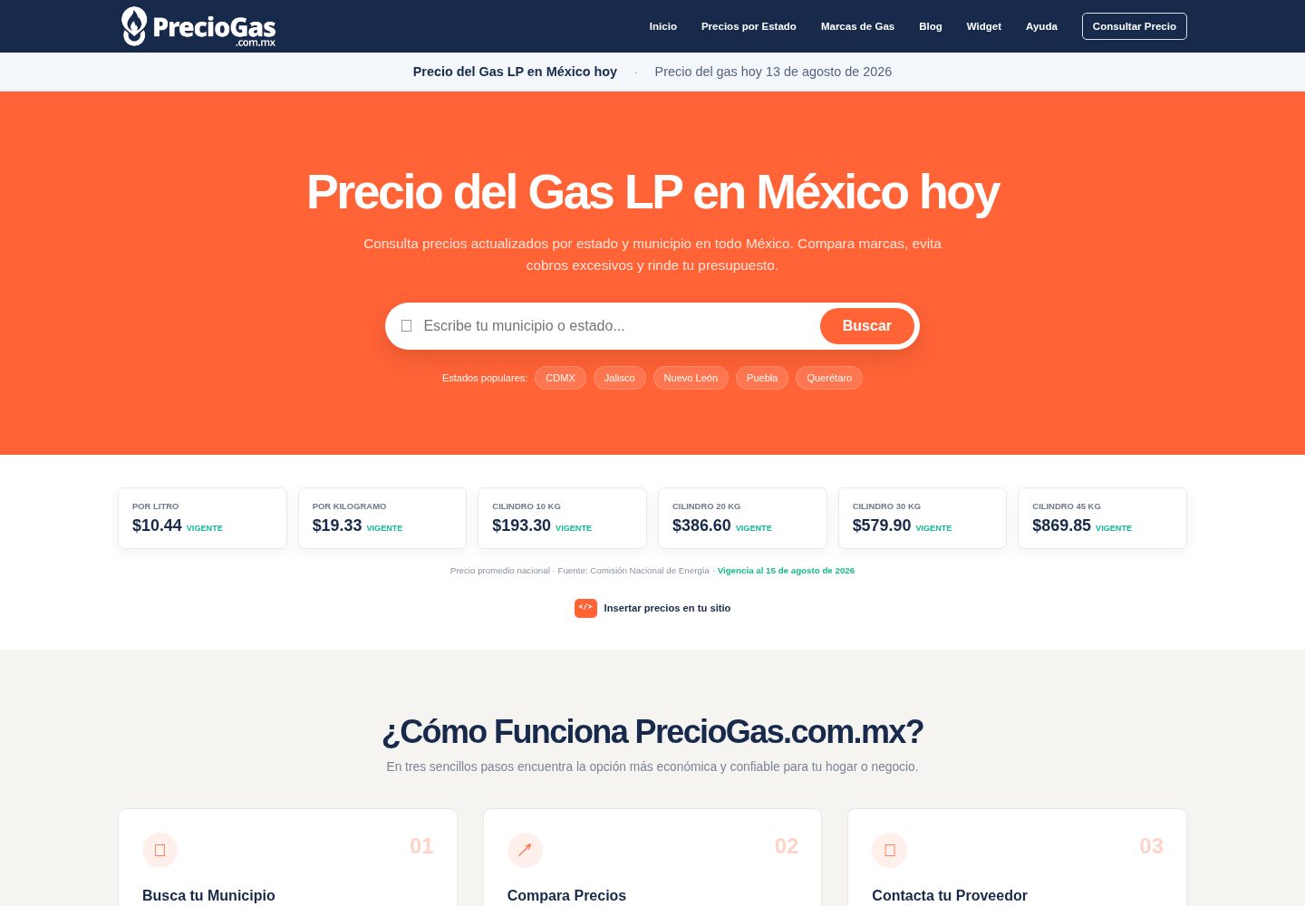 Desarrollo de la plataforma PrecioGas